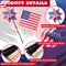 24 Pack 4th of July Decorations Outdoor 12 Independence Day Patriotic Pinwheels 12 American Flags on Stick Red White and Blue Patriotic Pinwheels